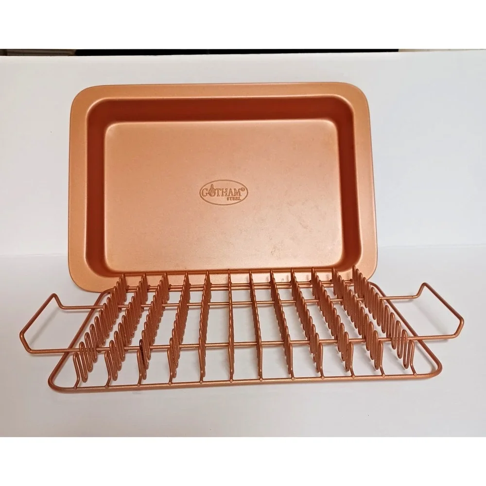 Gotham Steel Nonstick Copper Bacon Bonanza Rack and Tray Set 2 Piece Pan